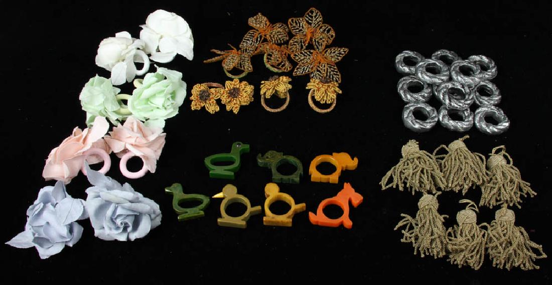 Bakelite Napkin Rings, Linen Roses (1 of 5)
