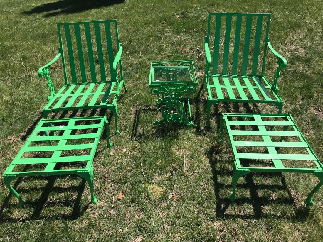 Eight Piece Green Metal Patio Set (1 of 4)