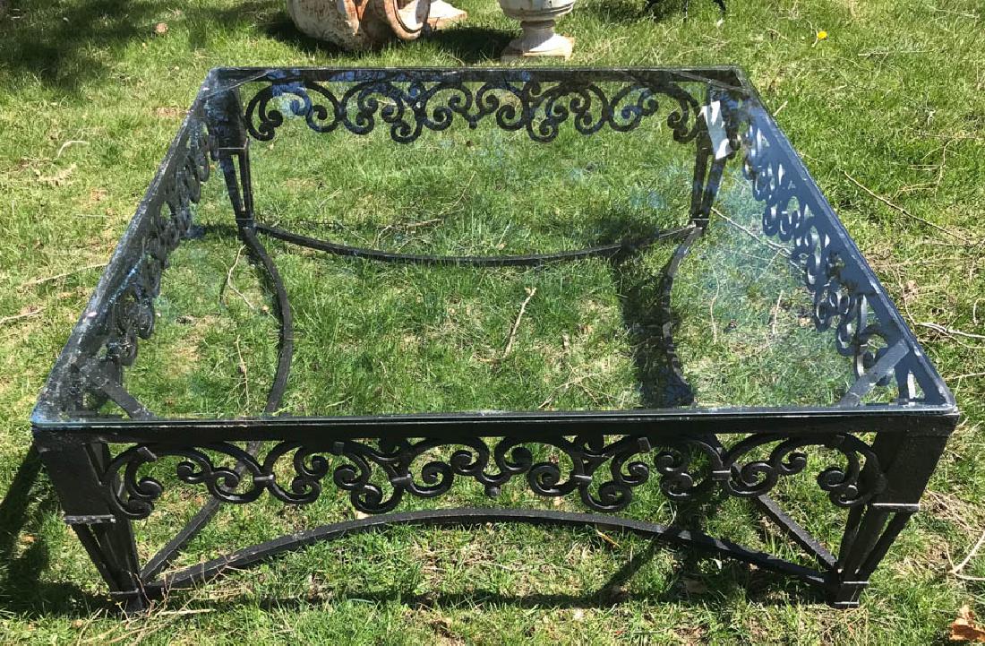 Large Ornate Black Metal Square Table (1 of 3)