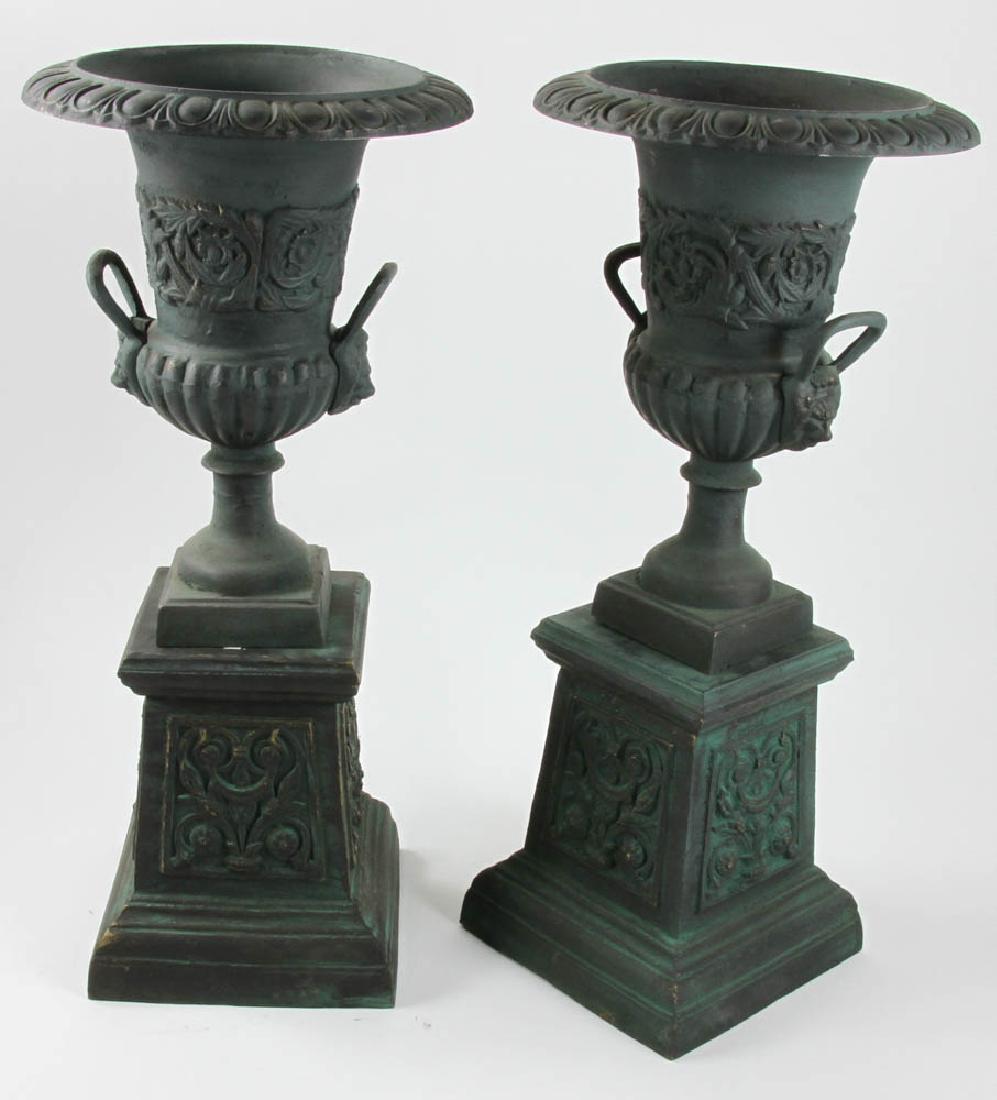 Pair of Victorian Style Urns on Pedestals (1 of 3)