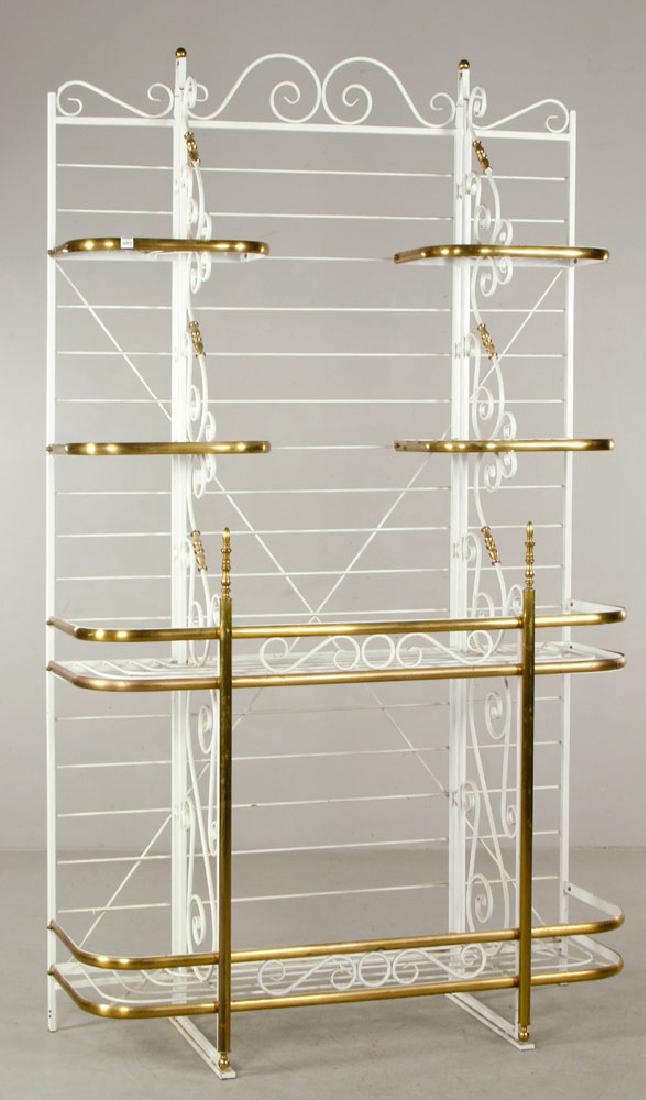 White Painted Brass Baker's Rack (1 of 4)
