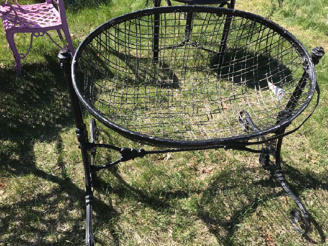 Antique French Iron Bassinet: Antique French iron bassinet, 28" H x 22" W x 33" L. Provenance: A Massachusetts collection.