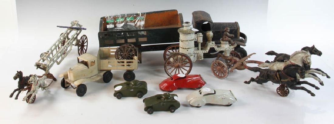 Group of Vintage Iron and Tin Toy Vehicles (1 of 4)