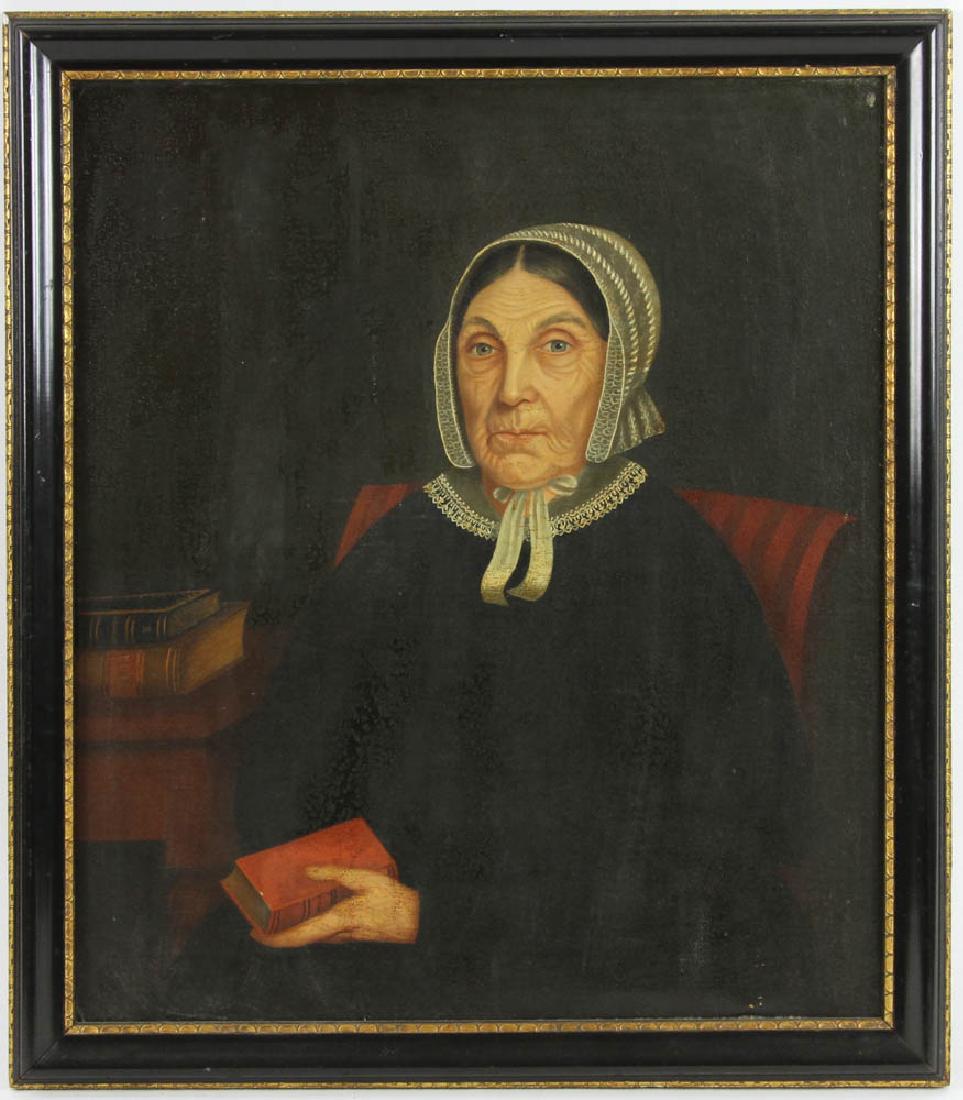 Early 19thC Oil on Canvas of a Woman (1 of 7)