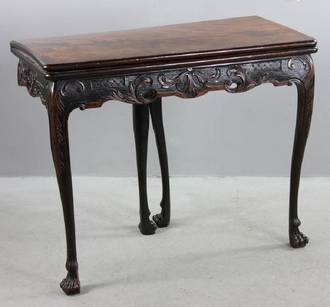 Antique 18thC Irish Mahogany Game Table (1 of 6)