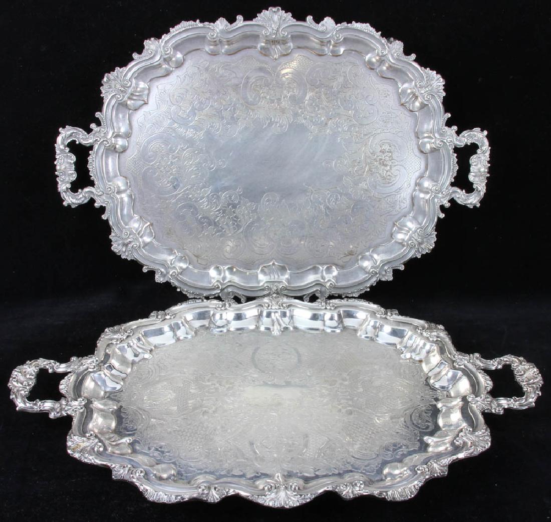 Two Silverplate Handled Trays (1 of 7)