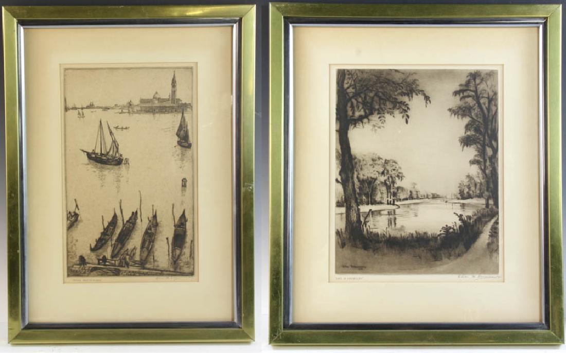 Two Elias M Grossman Etchings (1 of 6)