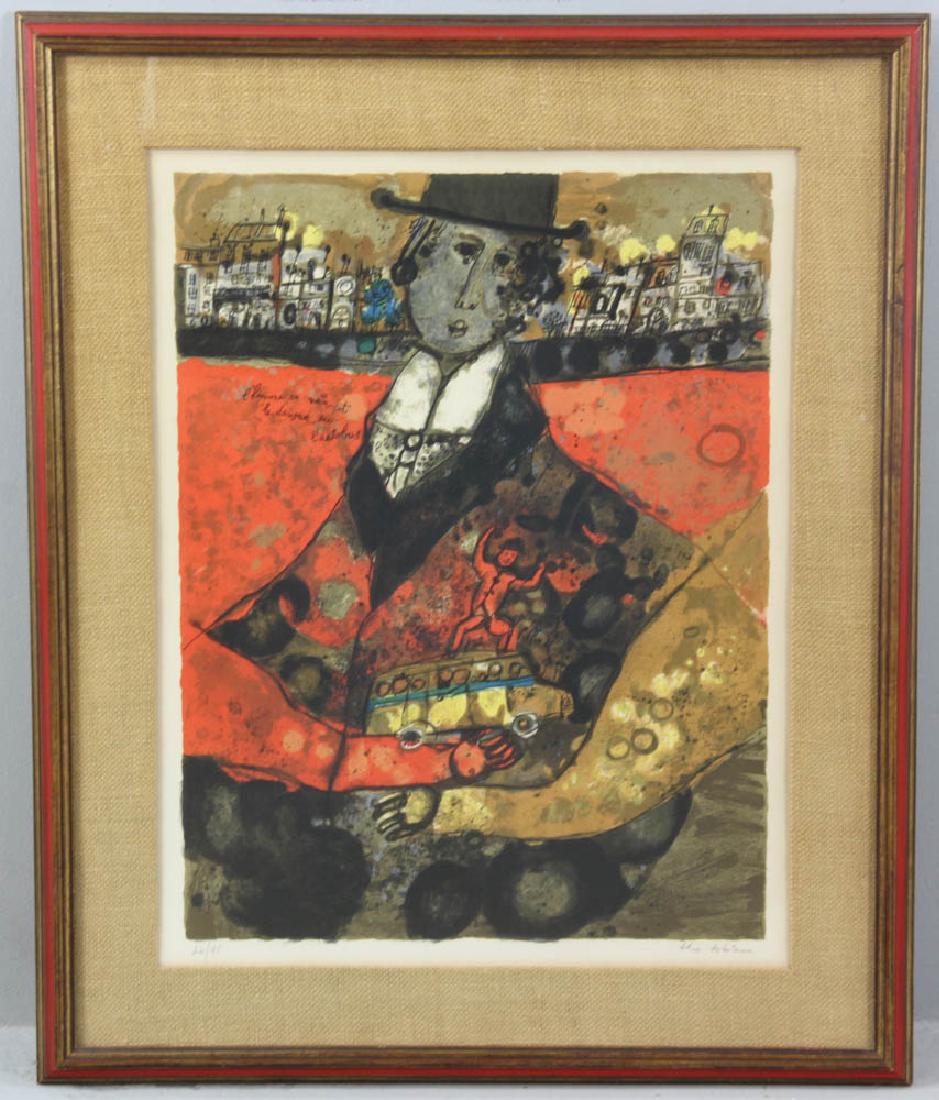 Theo Tobiasse Lithograph Man in Black (1 of 4)