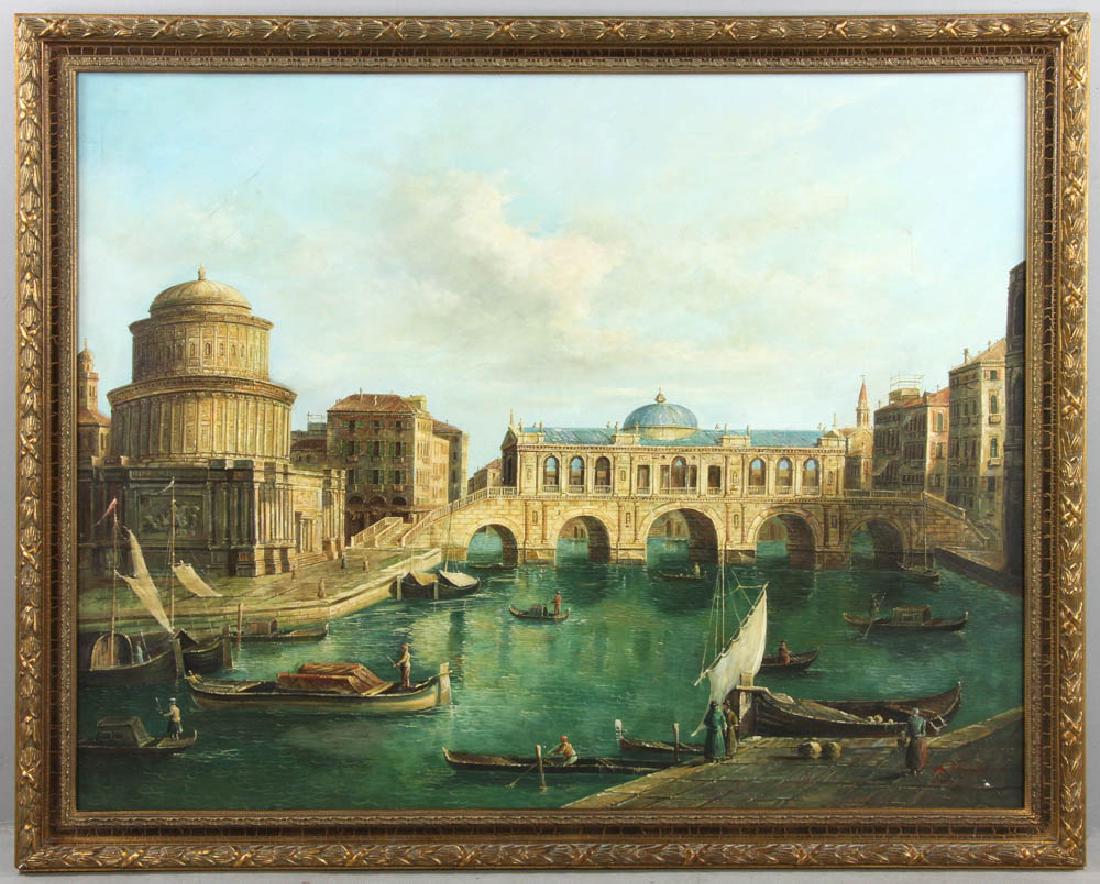 Signed Lincoi, View of Venice Canal, Oil on Canvas (1 of 6)