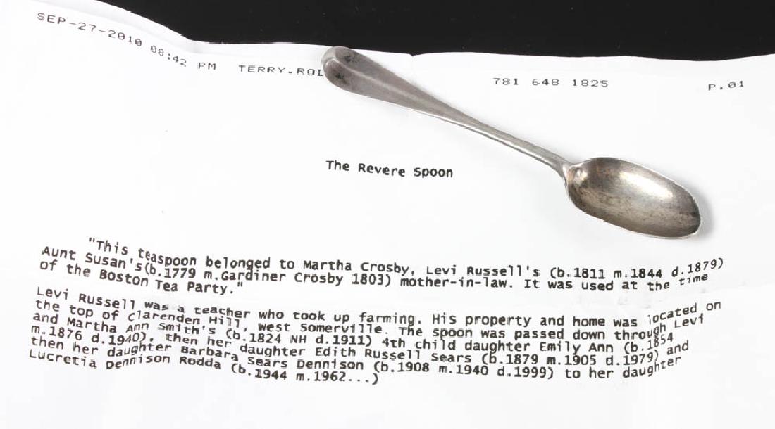 Paul Revere Teaspoon Signed PR (1 of 8)
