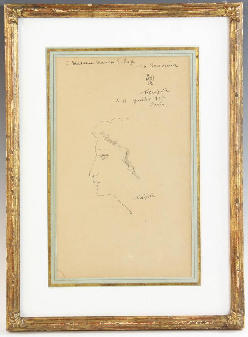 Foujita Portrait of Marion Page Pen and Ink (1 of 3)