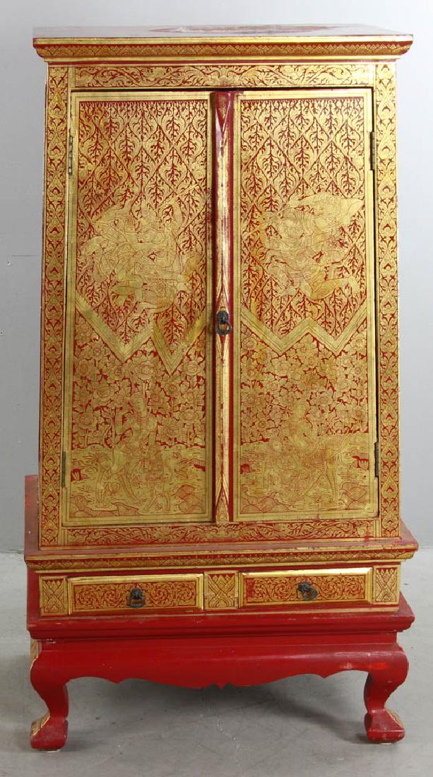 Thailand Temple Shrine Two-Door Cabinet (1 of 7)
