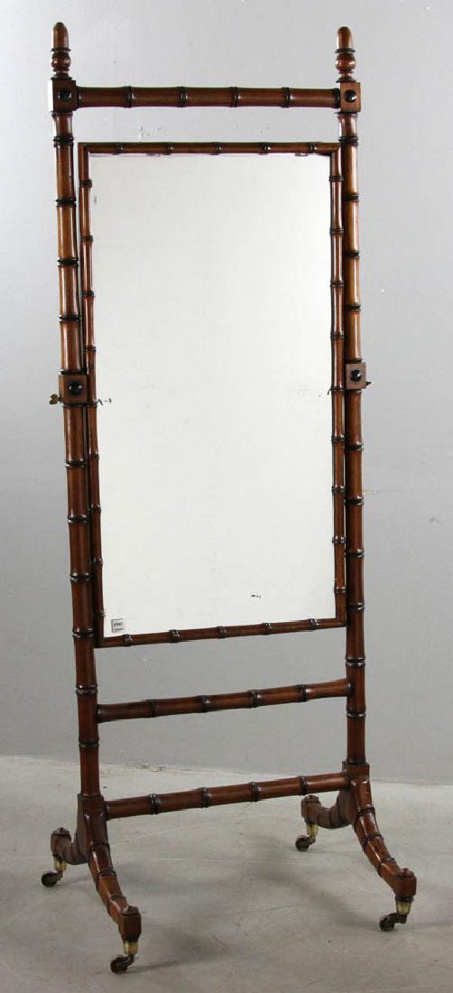 Victorian Faux Bamboo Walnut Dressing Mirror (1 of 6)