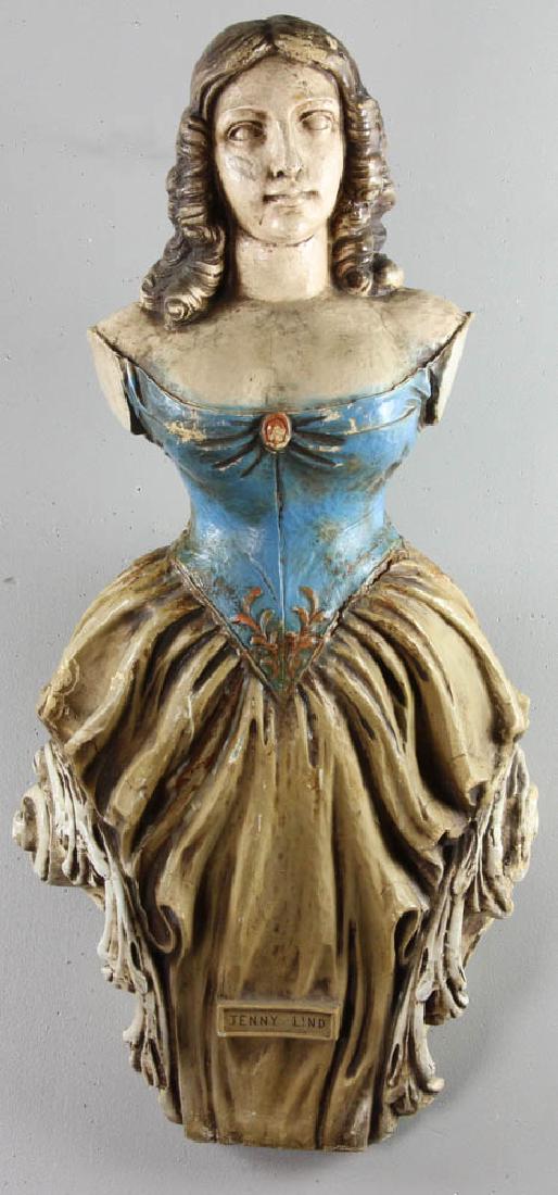 Jenny Lind Figurehead: Jenny Lind composition figurehead, 32" x 14".