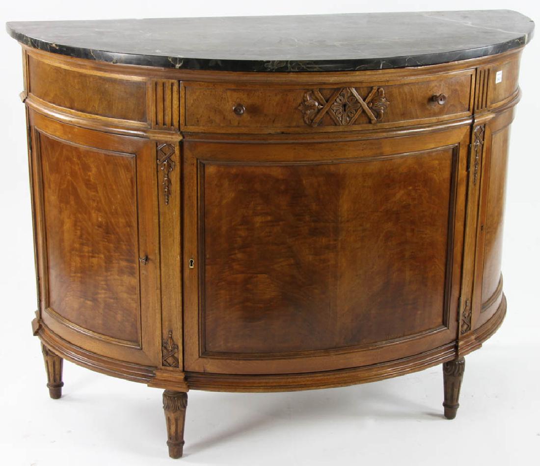 Louis XVI Style Walnut Demilune Cabinet (1 of 4)