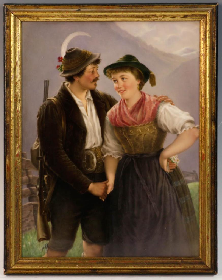 KPM Porcelain Plaque, Black Forest Couple (1 of 6)