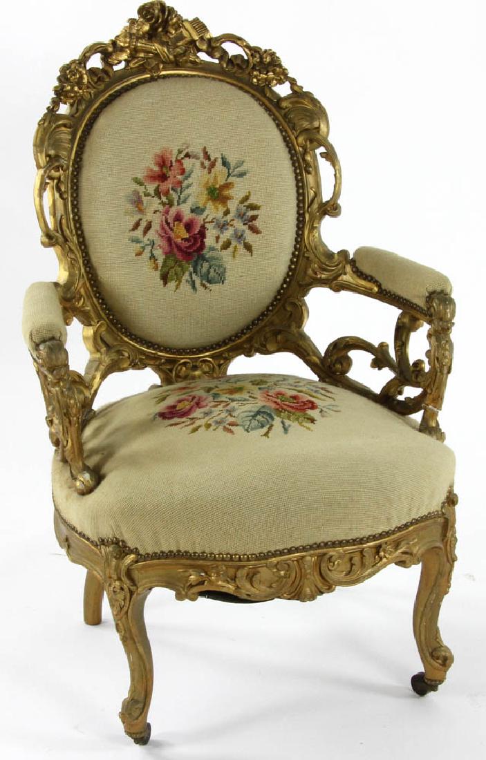 19thC Victorian Carved Armchair (1 of 6)