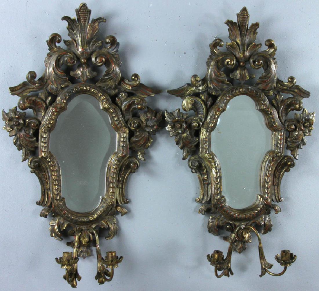 Italian Baroque Style Mirrored Sconces (1 of 4)