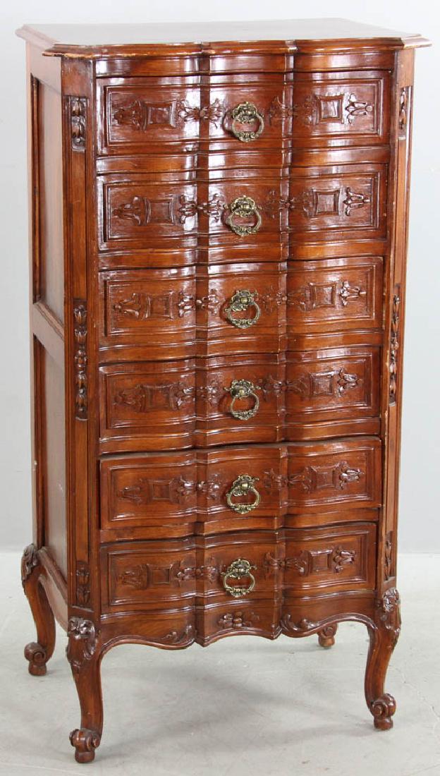 Antique Italian Six Drawer Tall Chest (1 of 5)