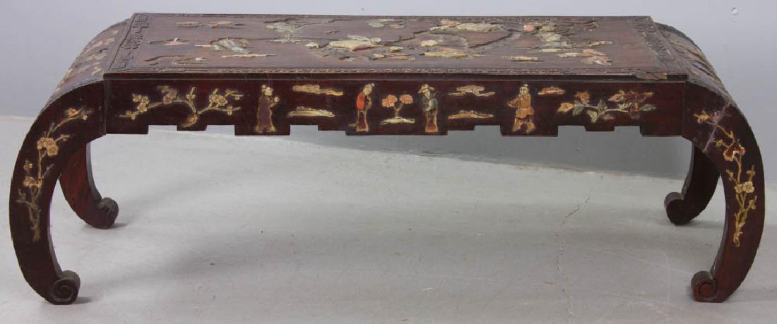Chinese Low table with Hard Stone Inlay (1 of 7)