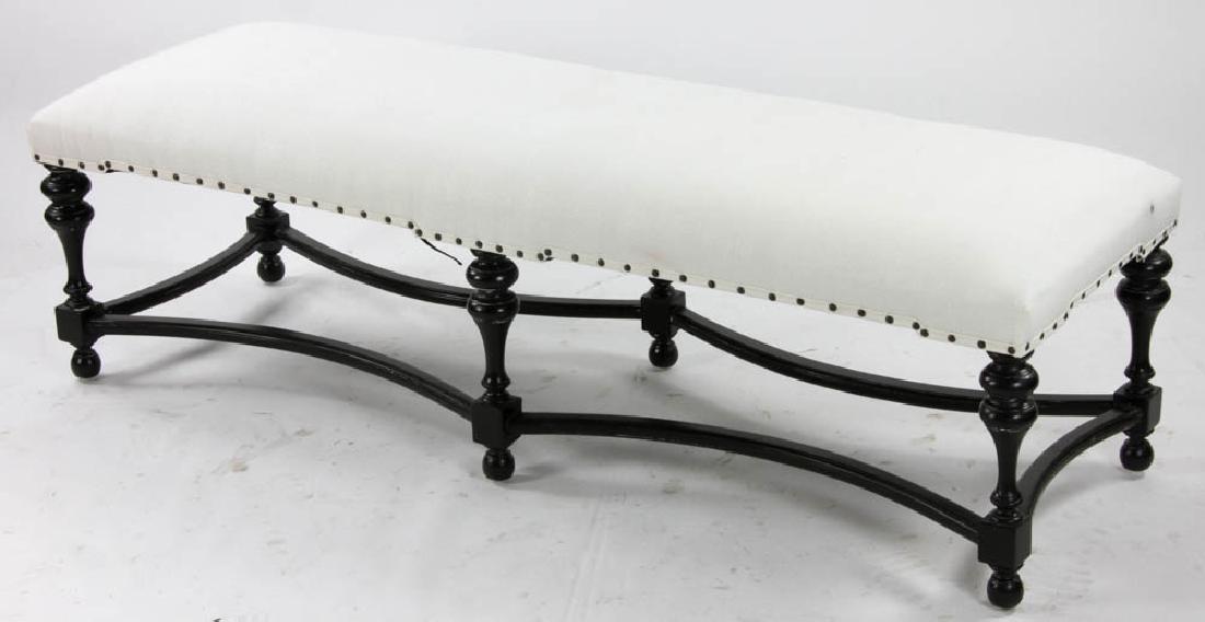 William and Mary Style Upholstered Bench (1 of 4)