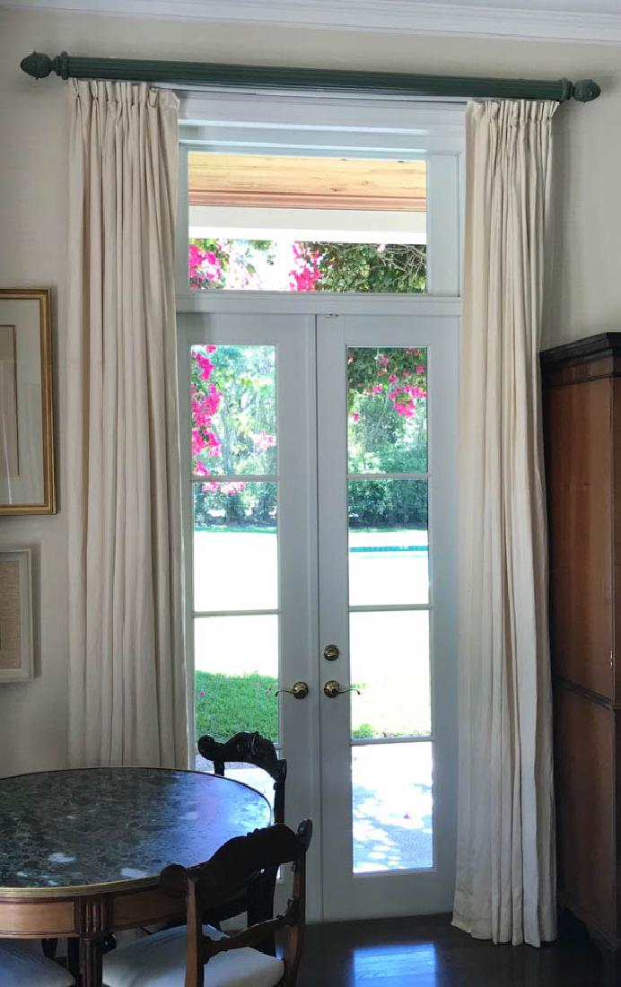 Designer Custom Linen Drapes with Rod (1 of 2)