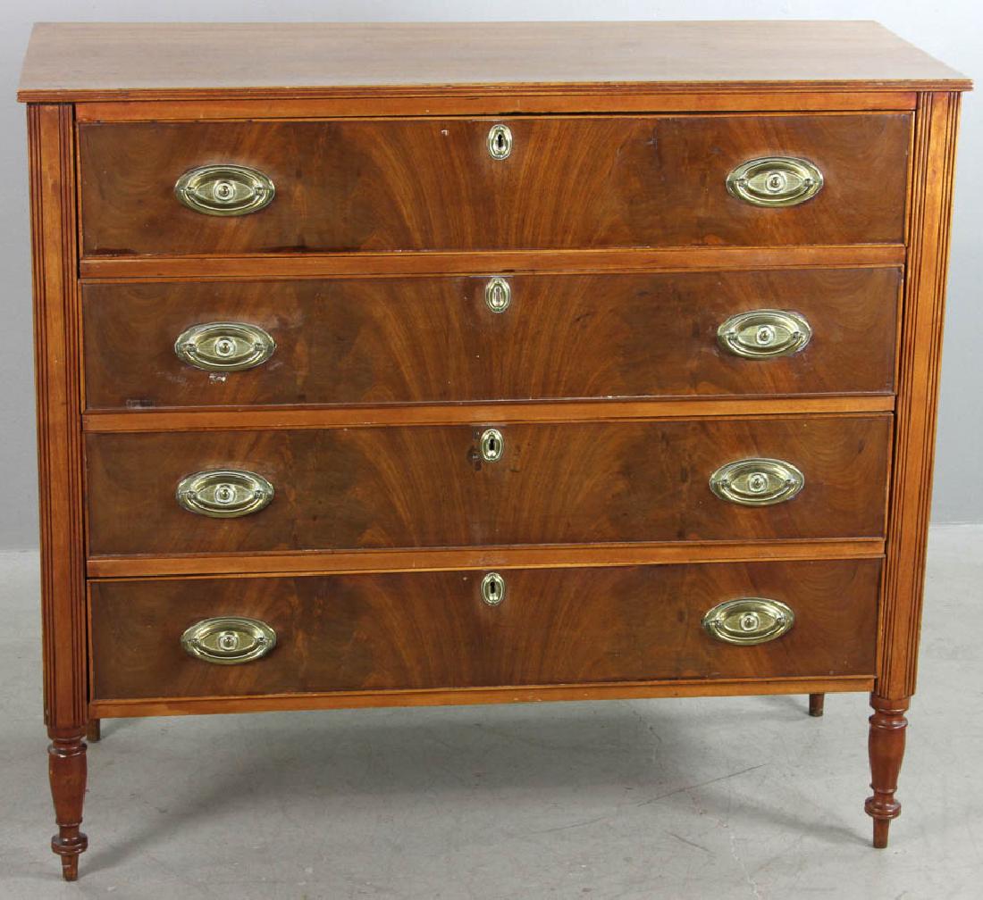 19thC Mahogany Four Drawer Chest (1 of 7)