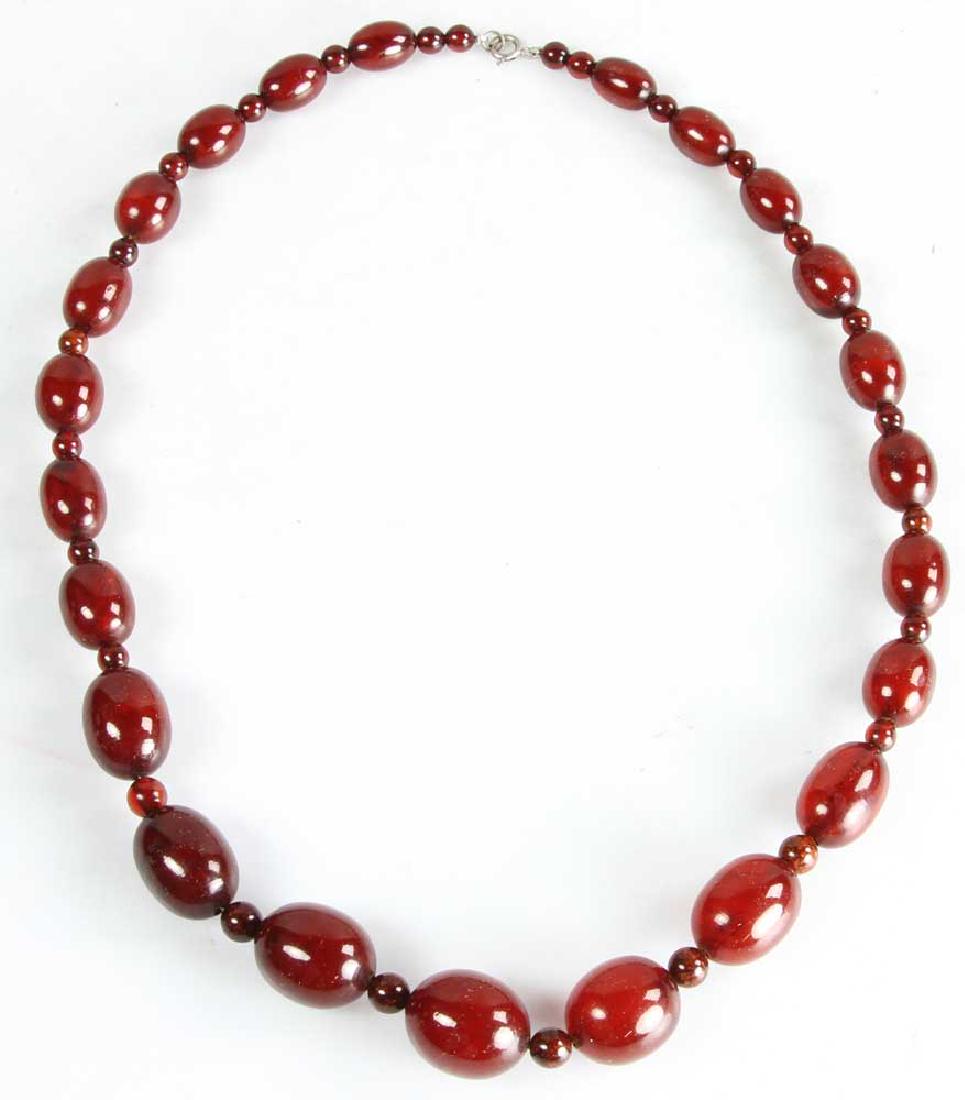 Cherry Amber Graduated Bead Necklace (1 of 5)