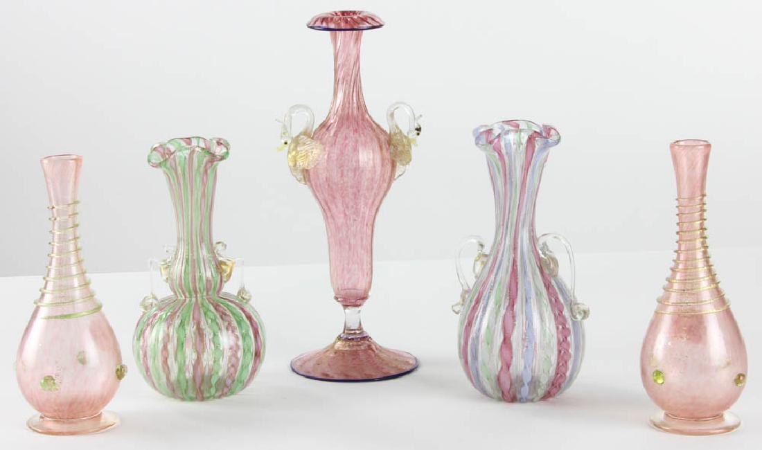 Five Old Venetian Glass Vases (1 of 7)