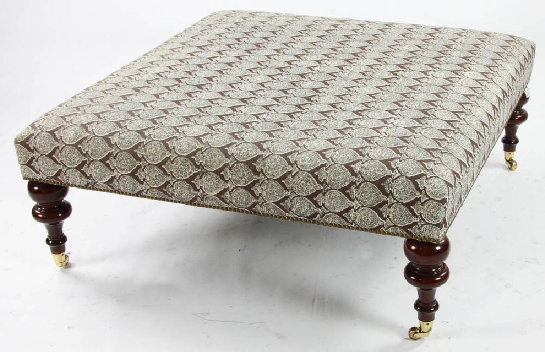 Georgian Style Upholstered Ottoman (1 of 4)