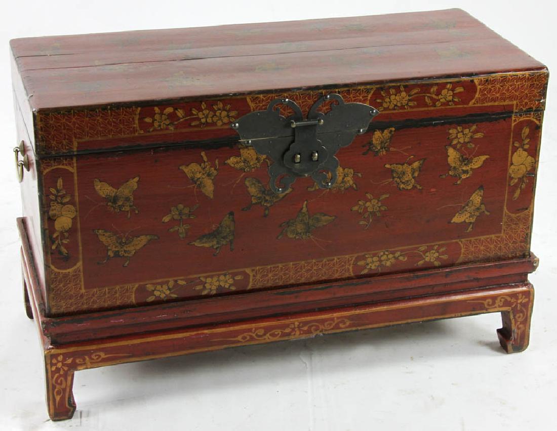 Chinese Chest with Gilt Butterflies (1 of 6)