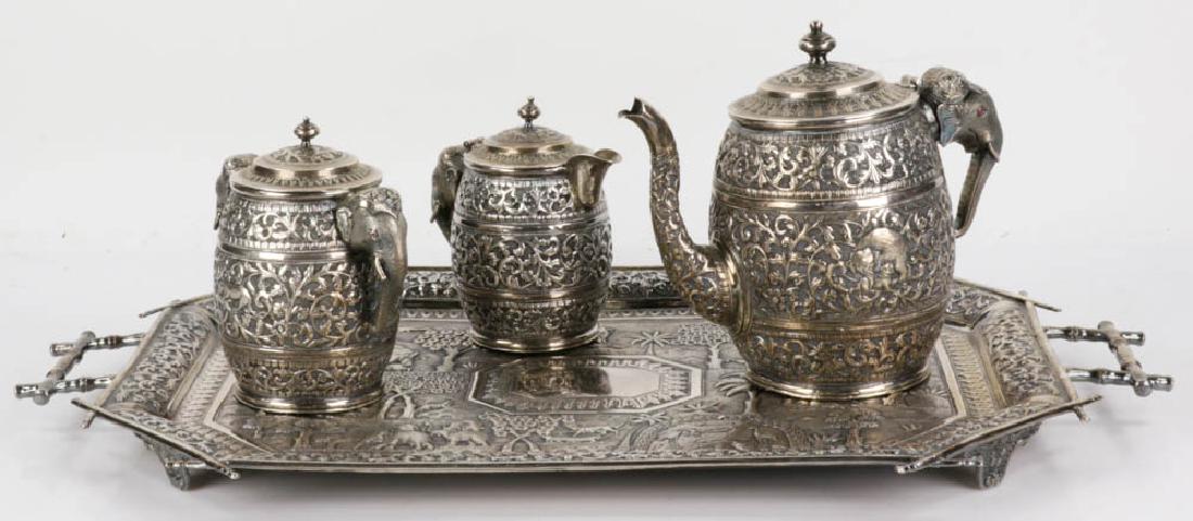Fine Late 19th C. Anglo-Indian Sterling Tea Service (1 of 14)