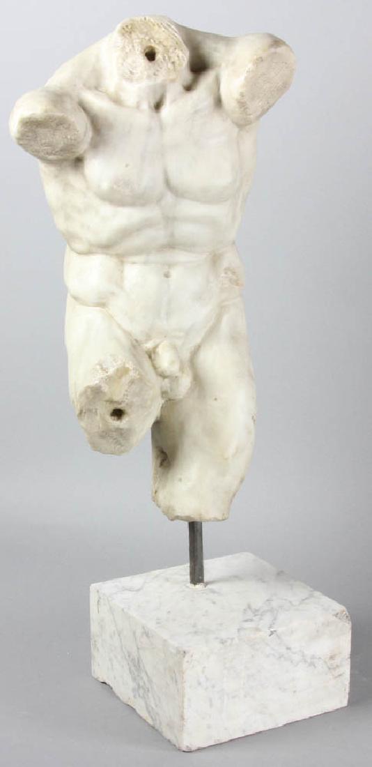 19th C Carved White Marble Torso (1 of 7)