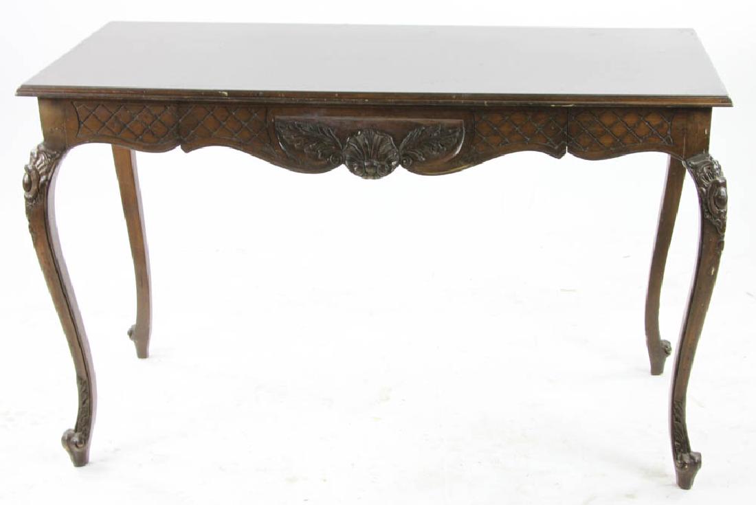 Single Drawer Carved Mahogany Table (1 of 6)