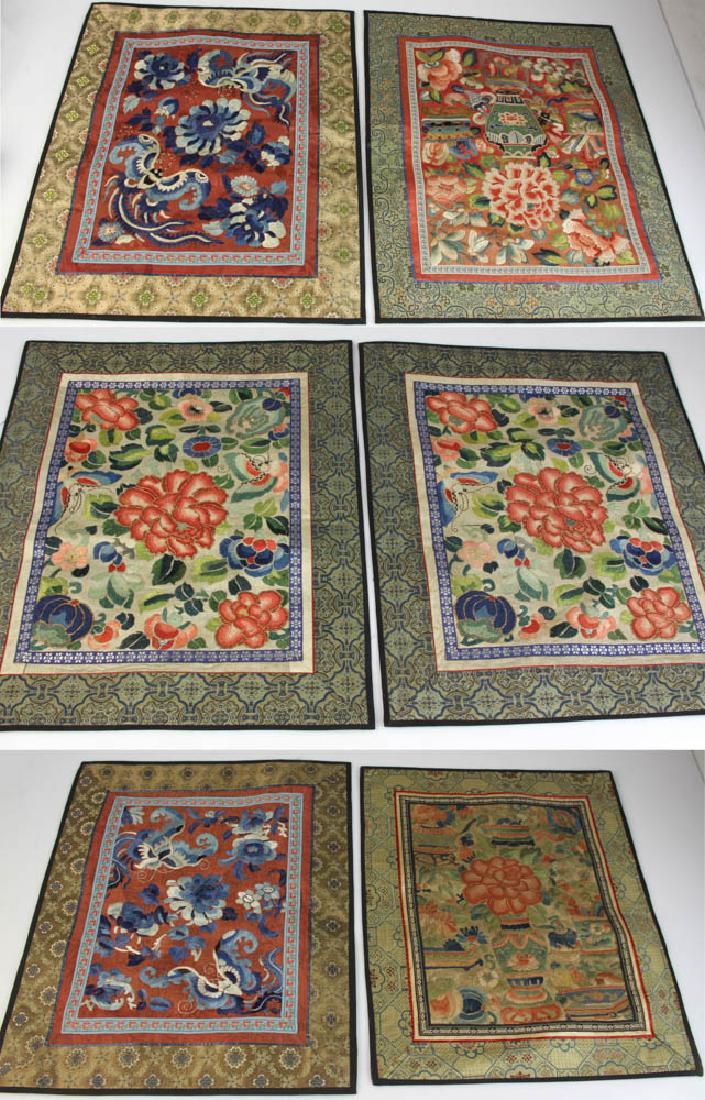 Six Embroidered Mandarin Panels (1 of 9)