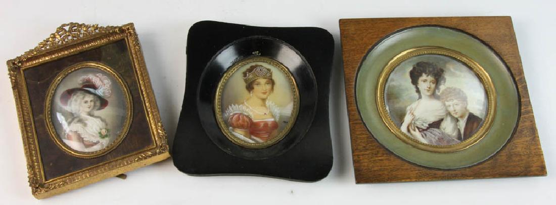 Group of Three Antique Miniature Portraits (1 of 5)