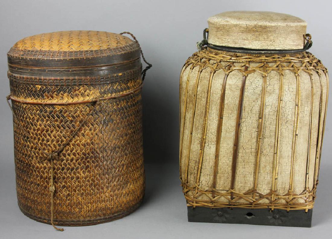 Two Large Asian Covered Baskets (1 of 8)