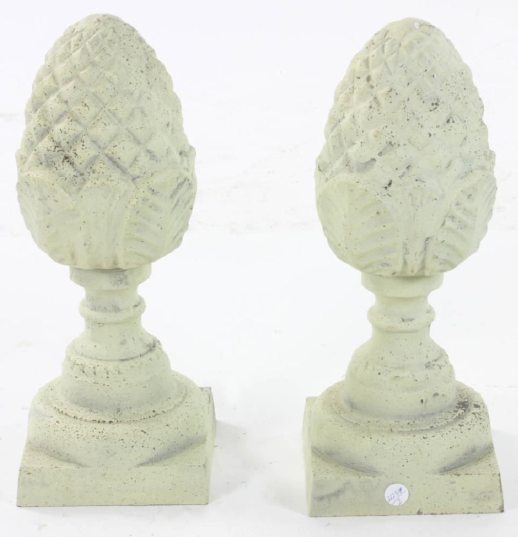 Pair of Pineapple Cast Metal Garden Finials (1 of 3)