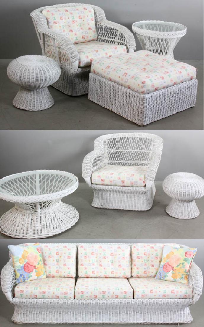 White Wicker Eight Piece Set (1 of 7)
