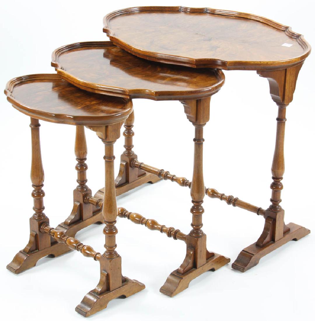 19th/20thC Set of Three Nesting Tables (1 of 7)