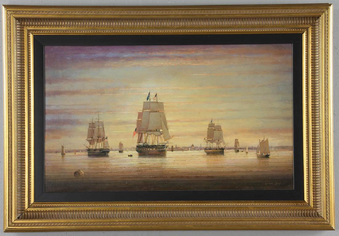Brian Coole Sunset Over Boston Oil on Board (1 of 5)