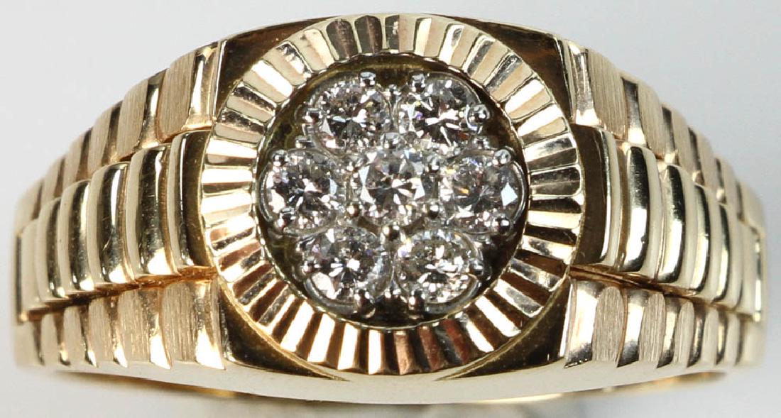 14k Yellow Gold and Diamond Men's Ring (1 of 5)