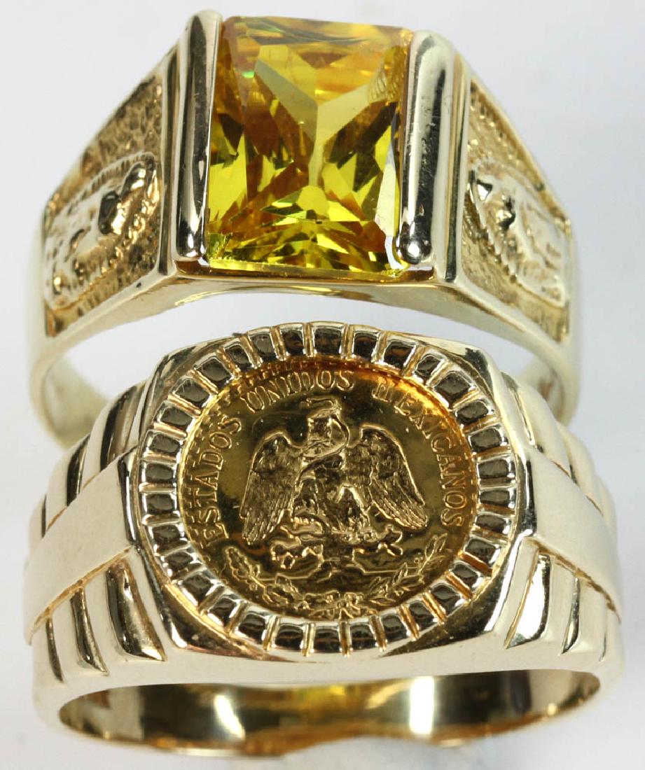 Two 14k Yellow Gold Mens Rings (1 of 6)