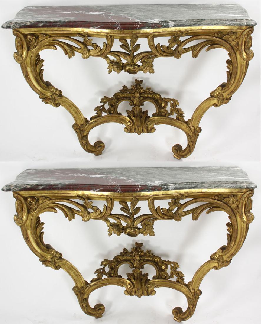 Pair of 18thC Louis XV Console Tables (1 of 5)