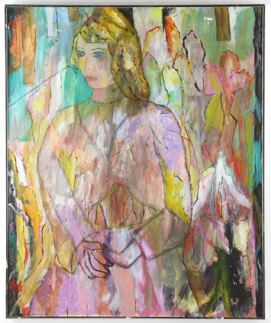 Abstract Oil on Canvas of Blonde Girl (1 of 6)