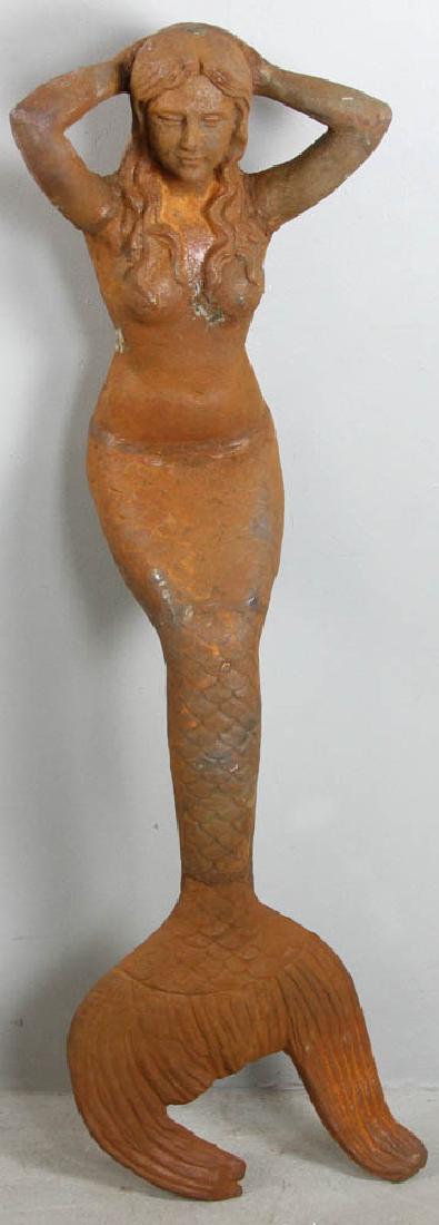 Garden Folk Art Cast Iron Mermaid (1 of 6)