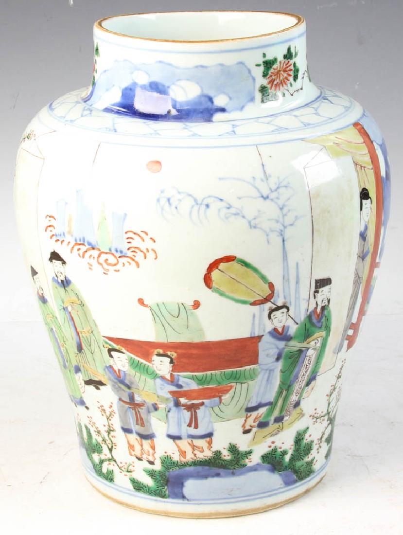 Large Chinese Famille Verte Kangxi Style Jar (1 of 7)