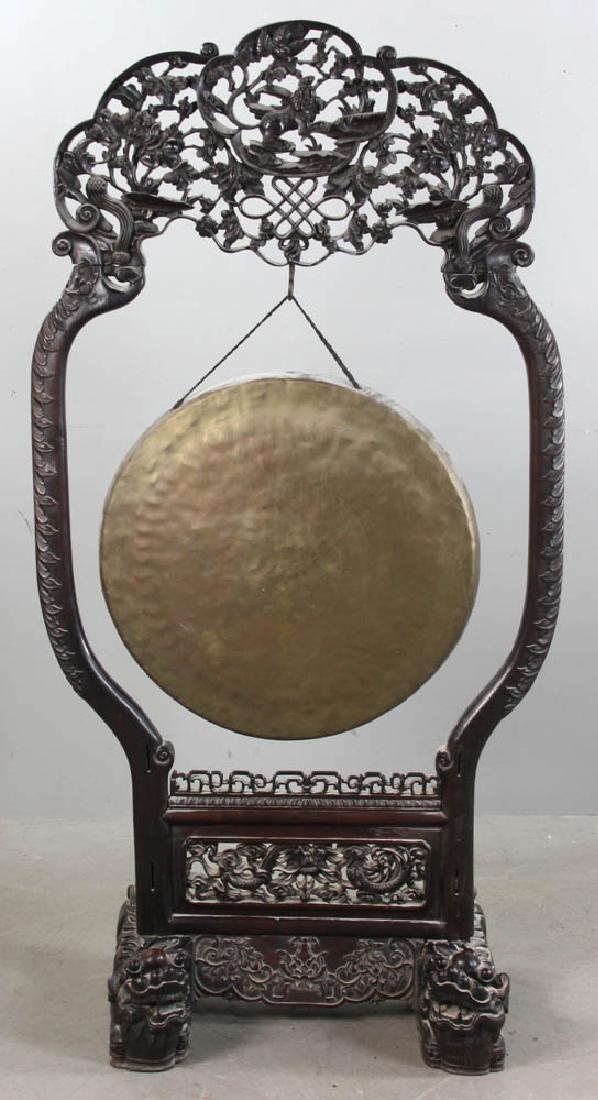 Large Chinese Gong with Hardwood Frame (1 of 7)