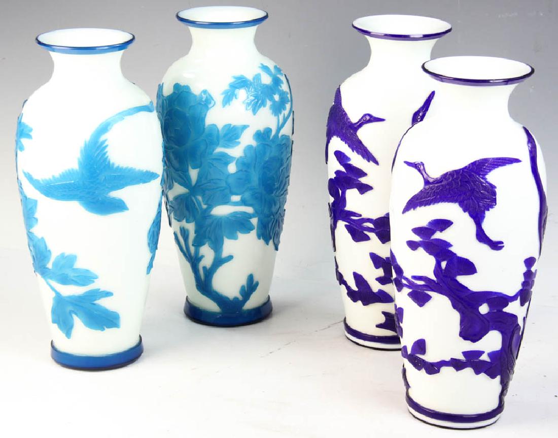 Two Pairs of Chinese Peking Glass Vases (1 of 7)