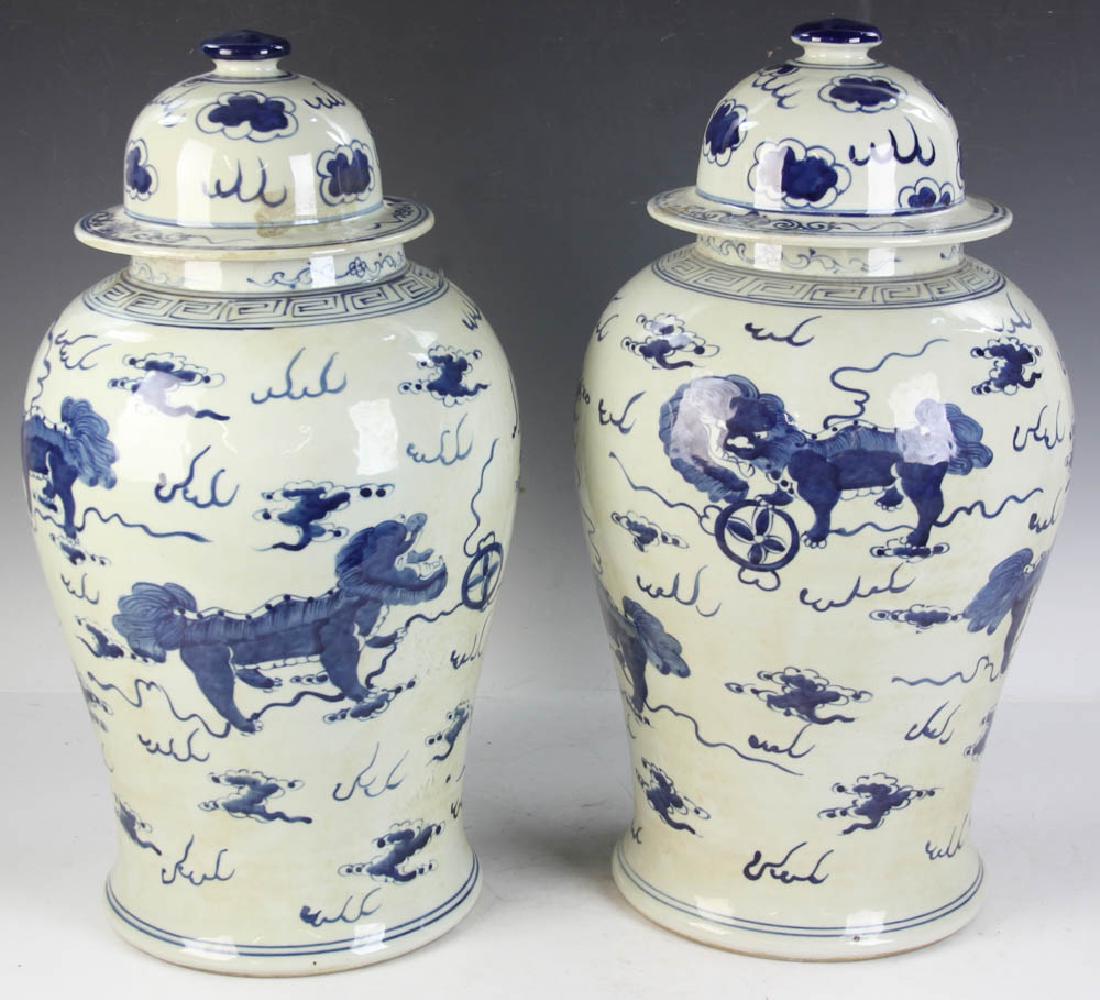 Pair of Chinese Porcelain Temple Jars (1 of 8)